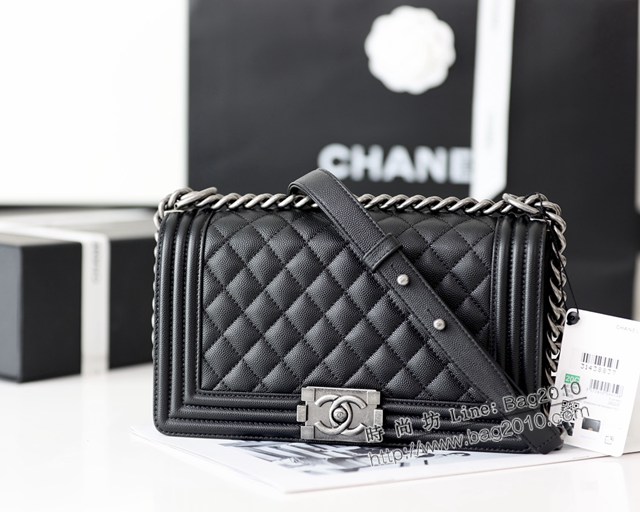 Chanel專櫃新款歐洲原廠Haas正品牛皮手袋女包 67086中號 香奈兒純原廠boy經典款鏈條包 djc4870